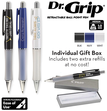 Pilot Dr. Grip Pure White Pen - Colors May Vary
